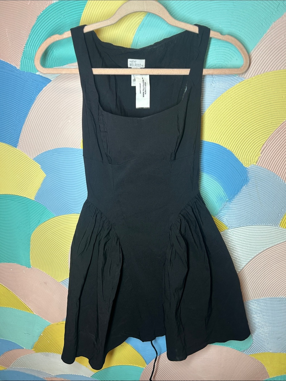 NWT Tillys Black Square-Neck Sleeveless Mini Dress sz xs